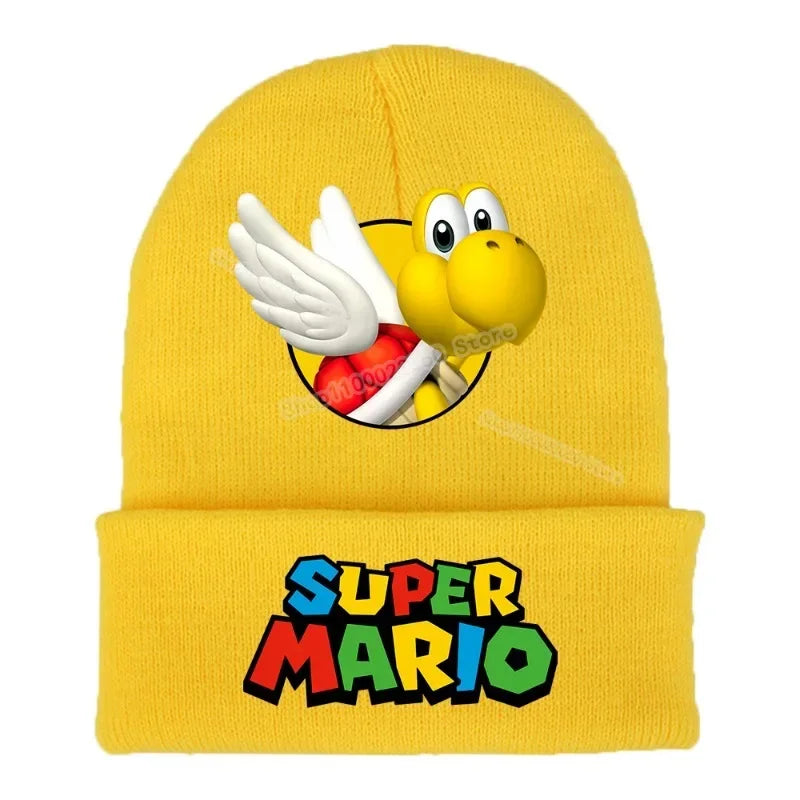 Super Mario Bros Knitted Cap Headgear Game Figure Winter Woolen Hat Cartoon Skullies Beanies Boys Girls Bonnet Birthday Gifts