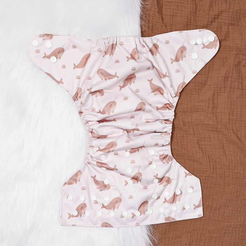 Pañales de tela para bebé, impermeables, reutilizables, ajustables, ecológicos, 100 % poliéster.