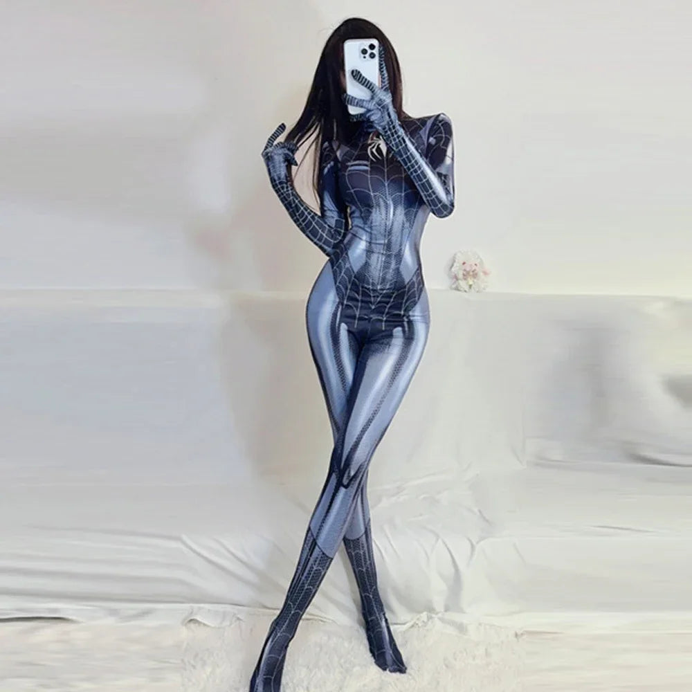 Spider-Man Costume Movie Superhero Cosplay Bodysuit Suit Avengers Cosplay Venom Spider-Man Corset for Women Girl Spandex Suit