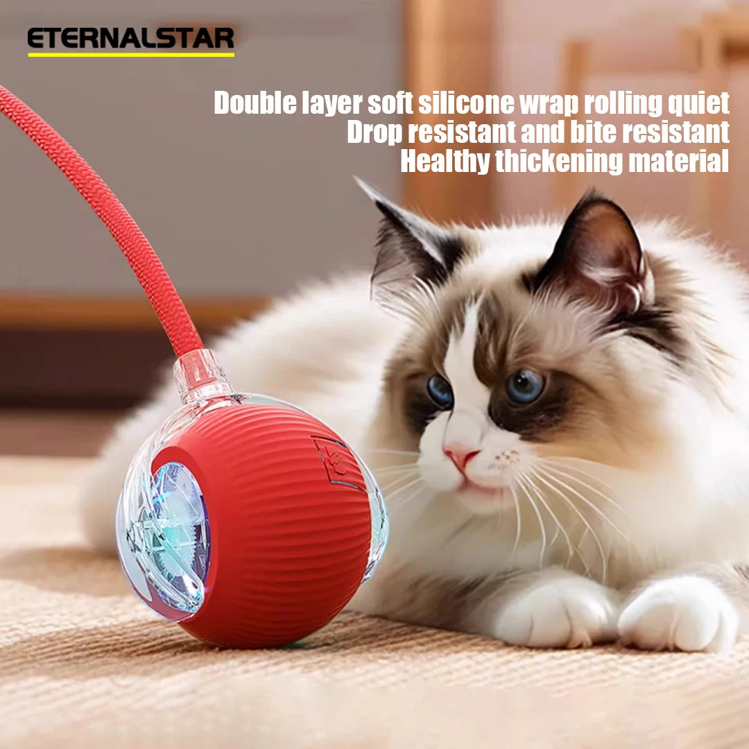 New Rechargeable Smart Interactive Ball for Pets, Motorized Toy, Dog and Cat Training, Simulated Mouse, 3 Modes, Wake-Up Ball