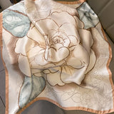 Luxury Design Print Silk Square Scarf Women Soft Satin Horse Hairband Neckerchief Office Hijab Headband Foulard Bag Ribbons Gift