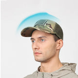 Black Mesh - Backed Baseball Cap with American Flag Patch - Stylish and Patriotic Accessory