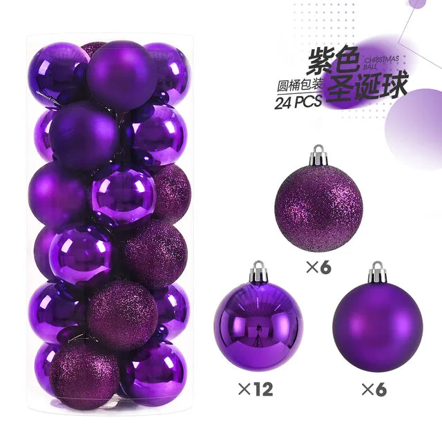 24pcs 3cm Christmas Balls Christmas Tree Ornaments Christmas Ball Hanging Tree Pendants Home Party Xmas Tree Decoration New Year Gift 