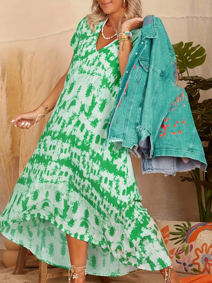 Vestido feminino de tecido grande casual boêmio maxi verão vestido longo evasê com bolsos roupas de comprimento total