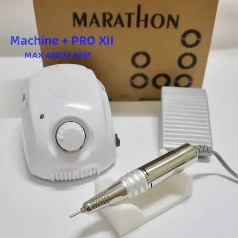 Lixadeira elétrica para unhas Marathon-Champion 3 PRO XII (35K/40K) – Micromotor STRONG 210 para alongamento e design de unhas