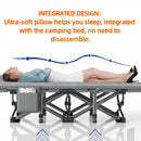 Cama plegable portátil para acampar con almohada - Cama militar resistente de 190 x 67 x 48 cm, tumbona ligera para acampar en el jardín