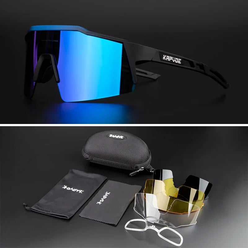 Men Women Polarized 4 Lens Sunglasses Cycling Bike Glasses Bicycle MTB Goggle Outdoor Sport Eyewear Anti-Glare Uv400 Equipment