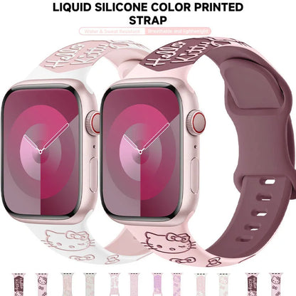 Cartoon Silicone For Apple Watch Band series 9 8 7 41mm 45mm 38mm 40mm Cute Girls Strap For iWatch SE 6 5 4 3 44mm 42mm Bracelet