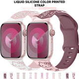 Correa de silicona de dibujos animados para Apple Watch Series 9, 8, 7, 41mm, 45mm, 38mm y 40mm, bonita correa para iWatch SE 6, 5, 4, 3, 44mm y 42mm