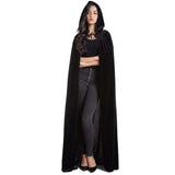 Capa de Veludo Unissex Estilo Ceifador com Capuz – Ideal para Halloween, Natal e Cosplay (Diabo, Bruxa, Mago ou Medieval)