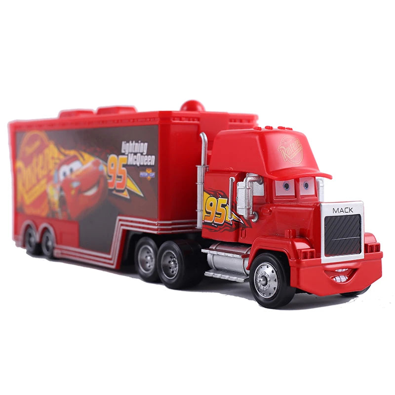 Disney Pixar Cars 2 3 Toys Lightning McQueen Truck Jackson Storm Uncle Mack 1:55 Diecast lorry trailer Model Child kids Gift