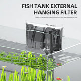 3/4/5/6W Wall Mounted Aquarium Filter Waterfall Filter for Small Fish Tank Filtering Equipment with Filter Media and Circulating