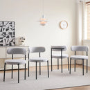 EGOONM 4Pcs Nordic Style Dining Chairs Upholstered Kitchen Chairs with Teddy Velvet Chair Home Desk Dining Room Kitchen Chairs