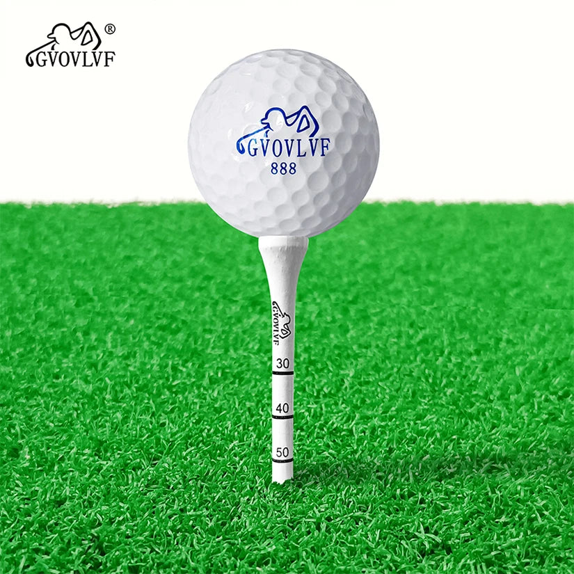 50pcs GVOVLVF Bamboo Golf Degree Scale Tees 83mm Long Golf Tees Strong Sustainable Biodegradable Adjustable Depth White