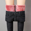 2023 Mujeres Jeans Térmicos Invierno Nieve Cálido Felpa Elástico Jeans Señora Skinny Espesar Polar Denim Pantalones Largos Retro Lápiz Pantalones