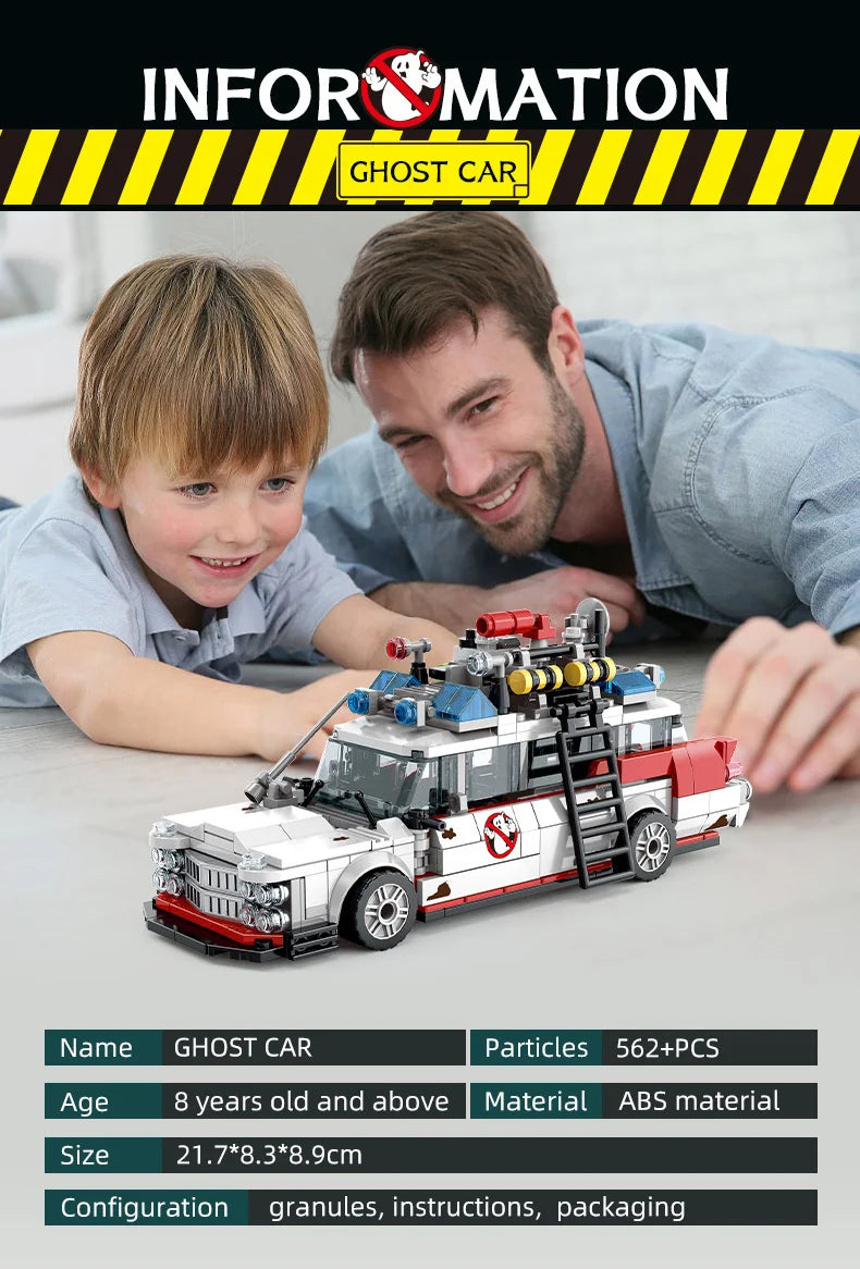 Mini Ghost Racing Car Building Blocks 562PCS MOC Model Car Bricks DIY Assembly Toy Kids Adults Halloween Christmas Birthday Gift
