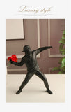 Resin Statues Sculptures Banksy Flower Thrower Statue Bomber Home Decoration Accessories Modern Ornaments Figurine Collectible