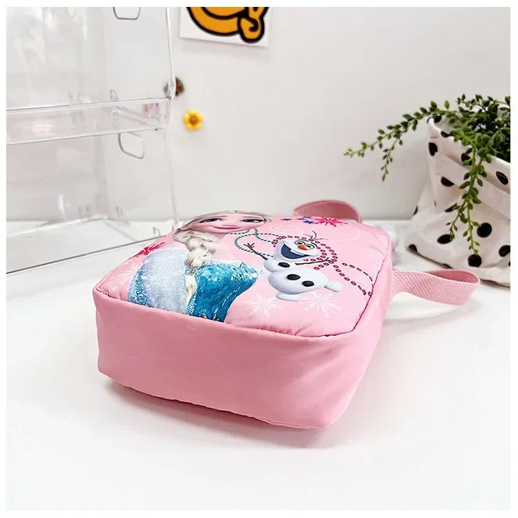 MINISO Disney 2024 New Princess Series Crossbody Bag "Frozen 2" Elsa Sophia Cartoon Shoulder Bag Girls Casual Fashion Handbag