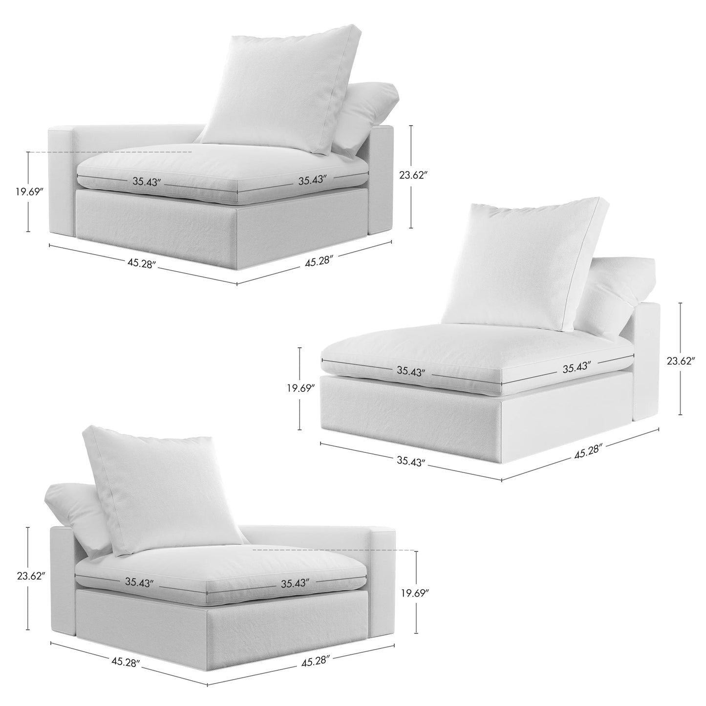 Modern 3 Seater Sofa Cloud Living Room Modular Sofas European Design Nordic Puffs Sofa Home Furniture Comfortable Lounge Chairs