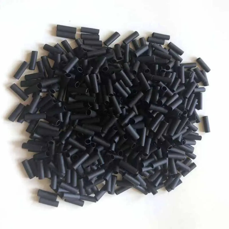 500 tubos termorretráteis dos pces para extensões de cabelo sem adesivo forrado preto e transparente brownfusion ferramentas acessórias do cabelo