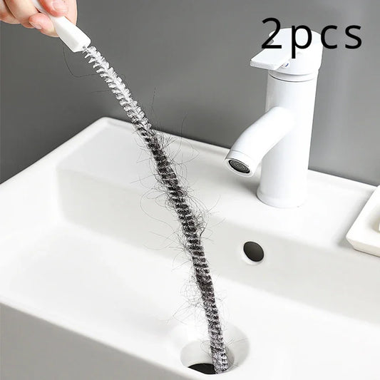 Escova de limpeza de cabelo do banheiro escova de dragagem de esgoto pia escova de limpeza flexível dreno mais limpo entupimento plug buraco removedor ferramenta