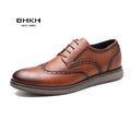 BHKH Male Sneakers Autumn/Winter traf Leather Men Casual Shoes Business Work Office Lace-up Dress shoes For Men Size47