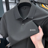 Cotton100% Men's Summer High Quality Short Sleeves Polo Shirt Lapel Button Letter Printing T-Shirt Business Leisure Men Clothing