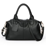 Genuine Brand Soft Leather Shoulder Bag For Women Casual Tote Bag Female Solid Color Purse Simple Design Handbag Commuting Sac