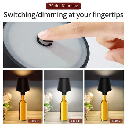 Table Lamp LED Touch Sensor Desktop Night Light Rechargeable Wireless Reading Lamp For Hotel Bar Restaurant Bedroom Decor Light