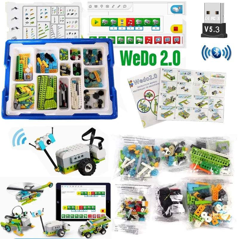 NEW Technical WeDo 2.0 Core Educational Set Building Blocks with Book DIY Parts 45300 Scratch 3.0 Children Toys Christmas Gifts