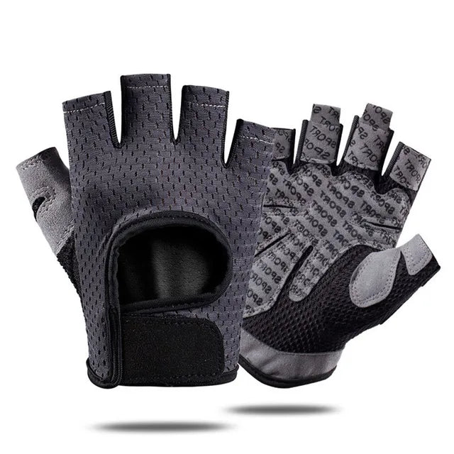 Professional Gym Fitness Gloves Power Weight Lifting Women Crossfit Workout Bodybuilding Half Finger Hand Protector 