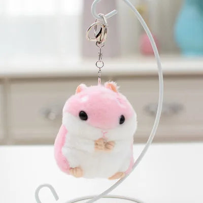 Brinquedos de pelúcia animais crianças brinquedos chaveiro recheado 10cm hamster pingente kawaii bonecas crianças criança presentes de natal saco boneca para o bebê