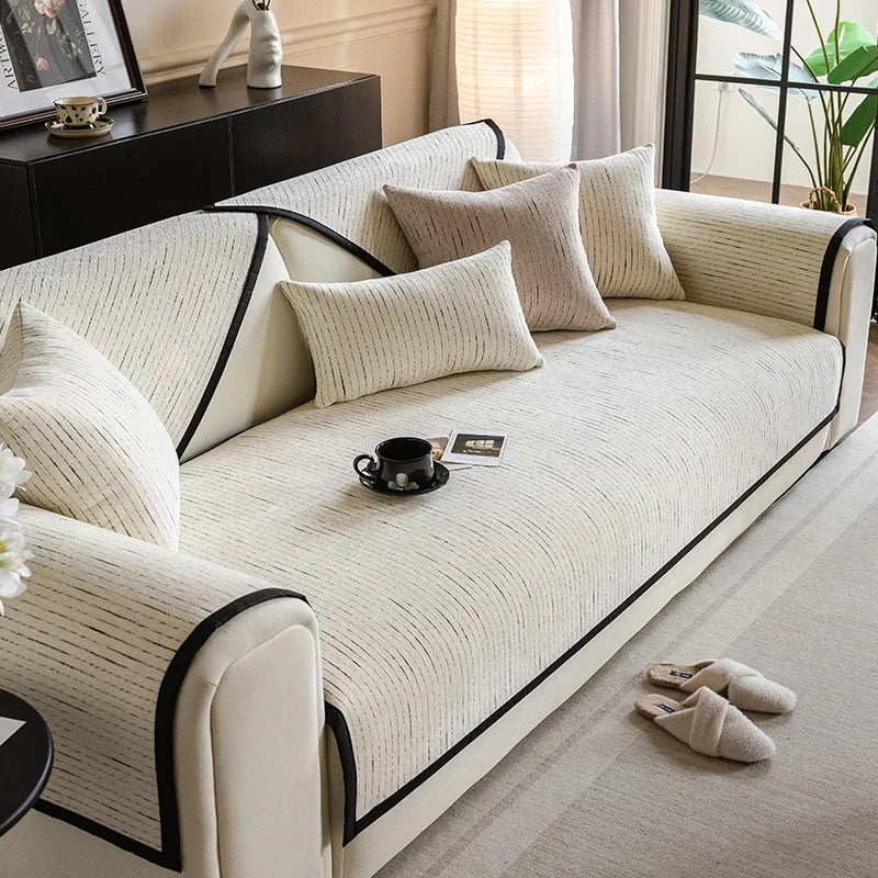 Scratch Sofa Cover Towel Solid Color Non-slip Sofa Backrest Cover Towel Universal New Chenille Sofa Cushion Anti-cat