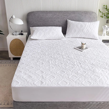 Waterproof Mattress Protector Thicken Fitted Bed Sheet Breathable & Noiseless Mattress Pad for Twin/Double/Queen/King Size Beds