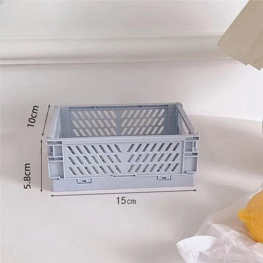 Multifunctional Kitchen Sundries Storage Box Foldable Portable Multi-color Storage Basket Desktop Snack Sorting Basket Storage