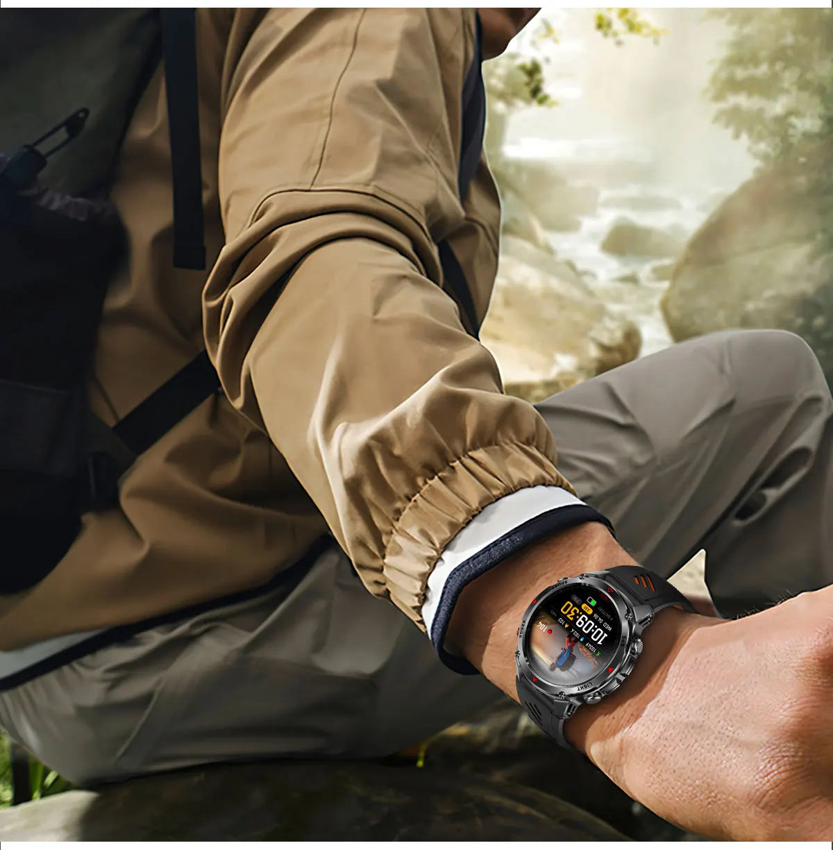 Forerunner 570 GPS Smart Watch 3ATM Waterproof  AMOLED Screen MULTI-BAND GNSS Compass Altimeter Flashlight Sports Smartwatch Men