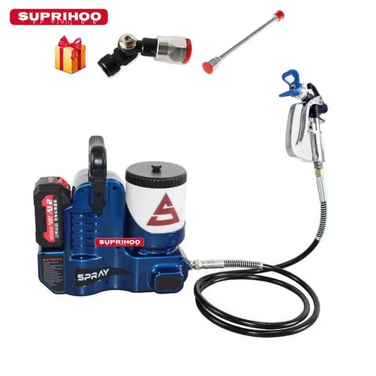 SUPRIHOO - Pulverizador sin aire con batería de litio, ajustable, pulverización práctica de pintura de látex, seguimiento de pintura, 6 velocidades 