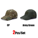 1/2pcs New Men's Camouflage Baseball Cap Breathable Sunscreen Hat Outdoor Sports Hunting Hiking Camping Beach Fishing Sun Hat