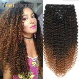 Extensões de cabelo cacheado Jerry Curly 65cm clip in tecelagem dupla com seda orgânica 160 g