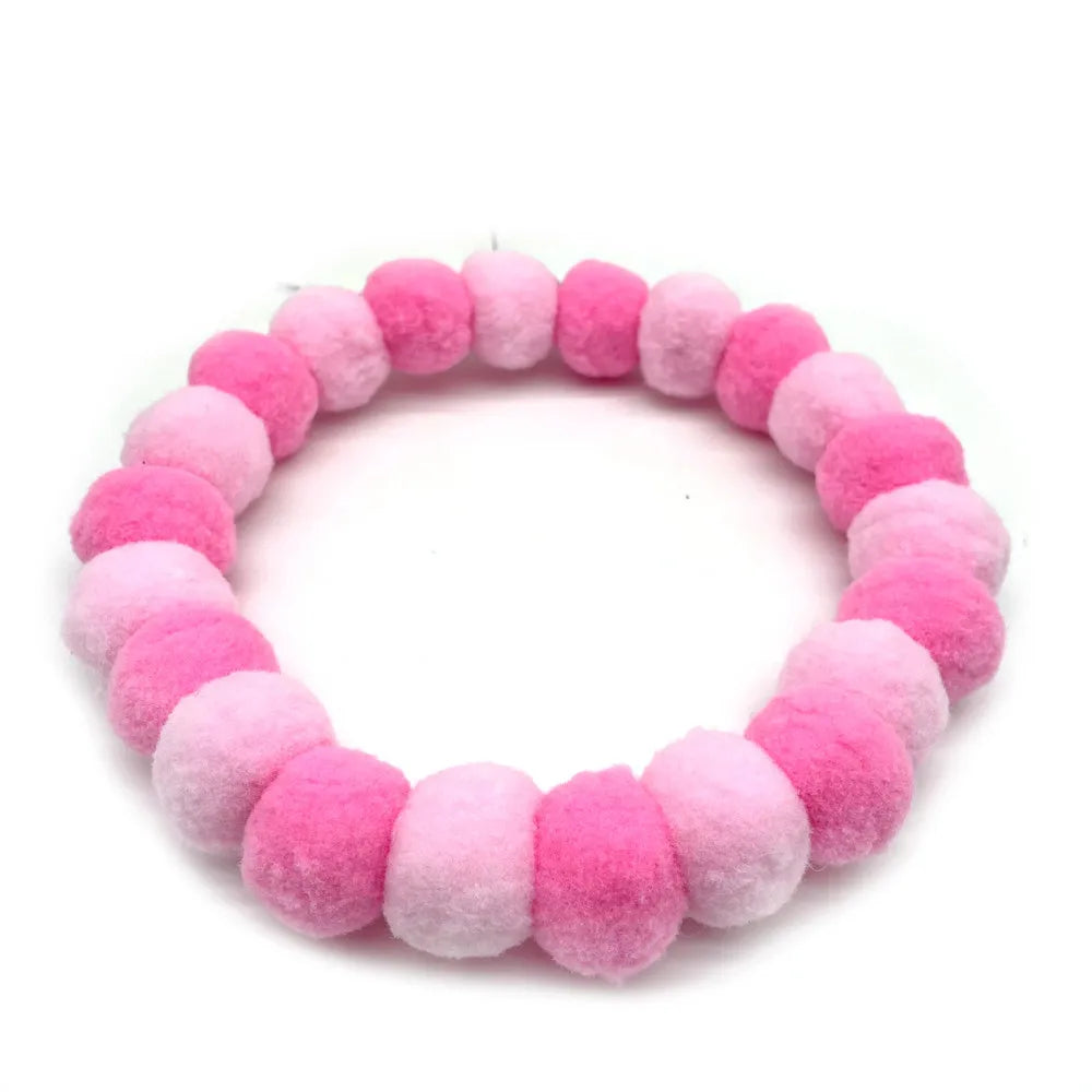 30pcs New Pet Dog Bow Tie Rainbow Flower Hair Ball Necklace Collar Pet Dog Cat Bowties Neckties Dog Grooming Accessories