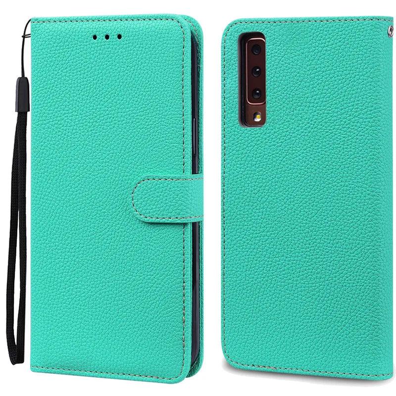Funda de cuero de lujo con tapa para Samsung Galaxy A7 2018 (SM-A750F)