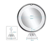 Flexible 10x Magnifying Vanity Mirror with Lights Touch Screen Lighting Dressing Makeup Lamp Bottom Sucker Portable Design LED