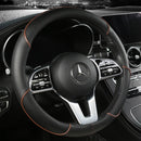 All Seasons Leather Diamond Steering Wheel Cover Universal Fit for 14 .5-15 Inch Durable Leather Cover Anti-Slip Veins Design