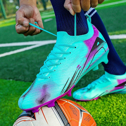 Nuevas botas de fútbol para hombre TF/FG, superventas, botas de fútbol para niños, zapatillas de entrenamiento antideslizantes para exteriores, botas de fútbol para niños.