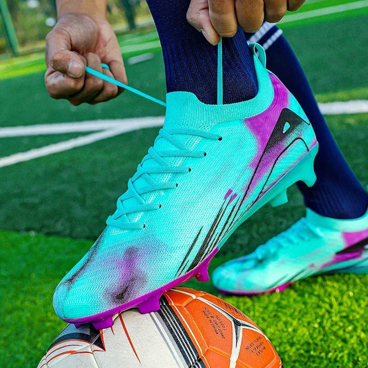 Nuevas botas de fútbol para hombre TF/FG, superventas, botas de fútbol para niños, zapatillas de entrenamiento antideslizantes para exteriores, botas de fútbol para niños.