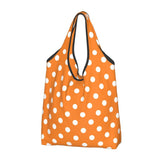Custom Recycling Classic Black And White Polka Dot Shopping Bag Women Tote Bag Portable Grocery Shopper Bags