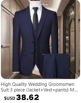 Traje de novio para boda 2025, corte entallado, 2 piezas (chaqueta y pantalón), transpirable (corbata incluida), ideal para padrinos de boda, fiestas y bailes de graduación.