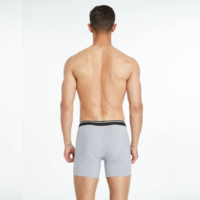 Men's Cotton Boxer Long Leg Underwear Seamless Sexy Man Shorts Breathable Panties Sports Underpants Men