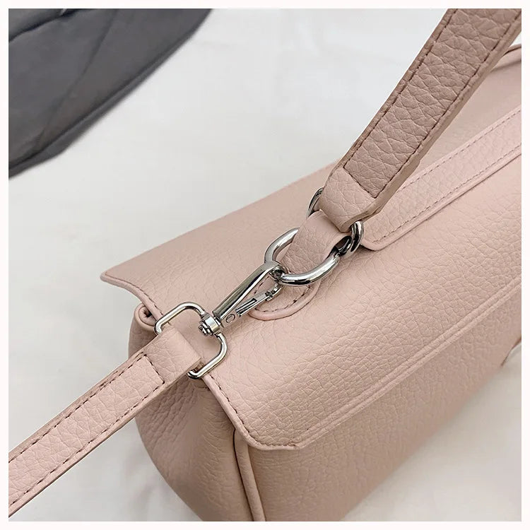 Casual Large Capacity Lychee Pattern Single Shoulder Slant Cross Bag Versatile Underarm Bag Simple Stylish Tote Bag