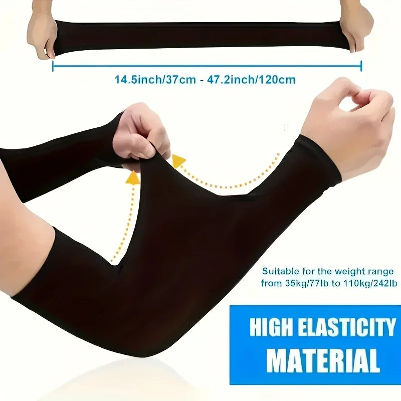 Unisex Cooling UV Protection Arm Sleeves Elastic Summer Ice Covers for Sports/Running/Cycling Reusable Breathable Sun Accessorie